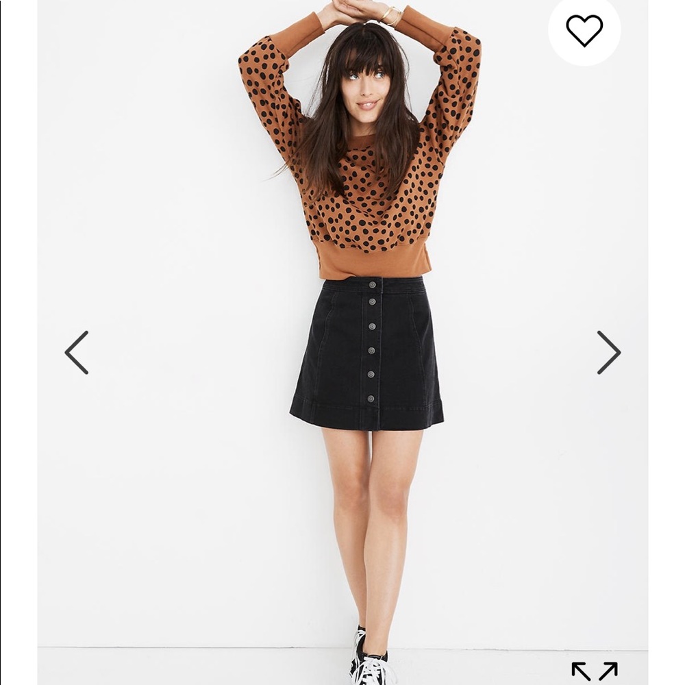 Madewell Metropolis Snap Jean Skirt, Rawley Black